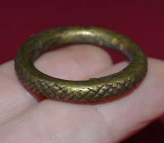 Antique Yoruba Lost Wax Casted Brass Ring,  Old African Currency,  Nigeria Africa