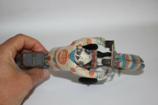 ANTIQUE 1930s Rare METTOY CLOWN MOTORCYCLE Wind Up Tin Litho Toy 7