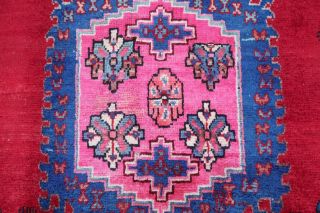 One - of - a - Kind Geometric Tribal Viss Hand - Knotted 5 ' x8 ' Red/Pink/Aqua Rug 10