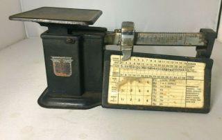 Vintage Antique Triner Scale & Mfg Co Metal Postal Scale Patents Pending