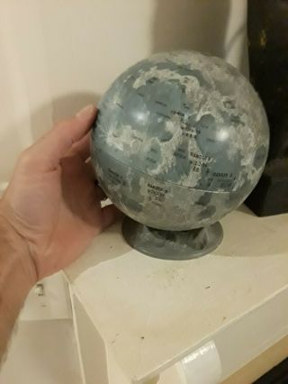 RARE vintage MOON GLOBE 1966 BY REPLOGLE GLOBES INC with plastic CRATER base 12