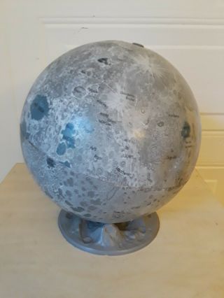 RARE vintage MOON GLOBE 1966 BY REPLOGLE GLOBES INC with plastic CRATER base 2