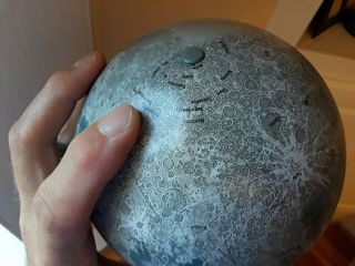 RARE vintage MOON GLOBE 1966 BY REPLOGLE GLOBES INC with plastic CRATER base 6