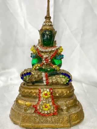 Phra Kaew Morakot Lp Rare Old Thai Buddha Amulet Pendant Magic Ancient Art 81