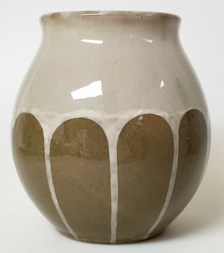 Antique Floyd Hilton Hickory Nc North Carolina Art Pottery Vase W/ Drip Glaze