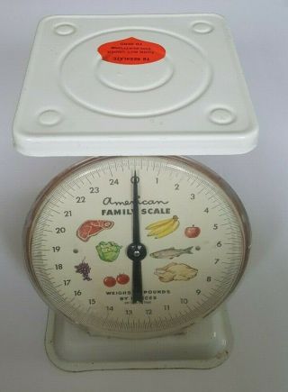 Vintage American Family Scale 25 Lb Metal Kitchen Scale