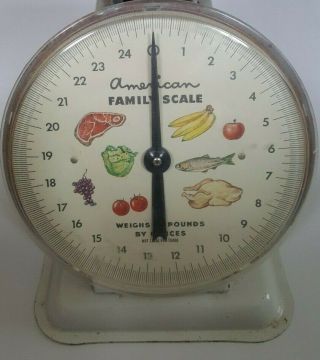 Vintage American Family Scale 25 LB Metal Kitchen Scale 2