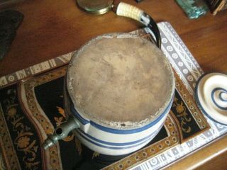 Antique/Vintage Blue/White Stoneware Ice Tea Cooler Rare EHLER ' S ICED TEA 9