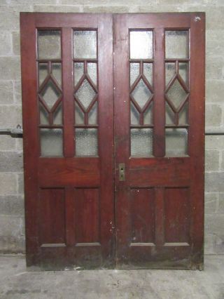 Antique Oak Double Entrance French Doors 60 X 85 Architectural Salvage