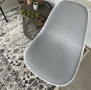 Herman Miller Side Shell Chair Performance Fabric Light Gray On White 8