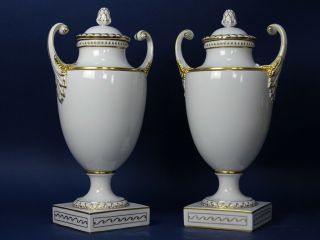 COUPLE VASES porcelain EMPIRE Furstenberg GERMANY s SEVRES GINORI MEISSEN VIENNA 2