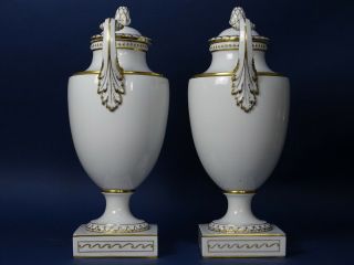 COUPLE VASES porcelain EMPIRE Furstenberg GERMANY s SEVRES GINORI MEISSEN VIENNA 3