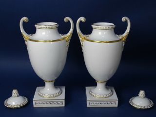 COUPLE VASES porcelain EMPIRE Furstenberg GERMANY s SEVRES GINORI MEISSEN VIENNA 4