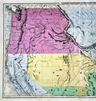 1847 Smith Map United States Western Territories Oregon Nebraska Utah Mexico 2