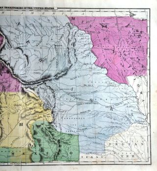 1847 Smith Map United States Western Territories Oregon Nebraska Utah Mexico 4