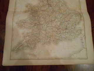 Large engraved map of England and Wales.  Hand colored outline.  circa 1850. 3