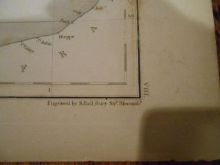 Large engraved map of England and Wales.  Hand colored outline.  circa 1850. 4