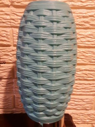 Vintage plastic Basket Weave Beehive Tripod Lamp Atomic Mid Century Modern MCM 3