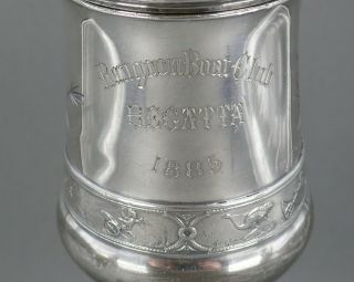 Antique Aesthetics Rangoon Boat Club Regatta Chalice Trophy Burma Silver Plate 8