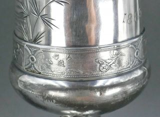 Antique Aesthetics Rangoon Boat Club Regatta Chalice Trophy Burma Silver Plate 9