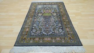 Kashmir Prayer Carpet Rug Hand Made Antique Wool Serpent Design 6ft 1 " X 3ft 10