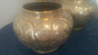 Antique Solid Brass Bowls Middle Eastern
