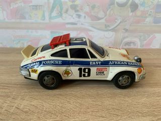 Porsche Carrera Rally 911s Safari Alps Made In Japan Vintage Tin Toy Car Rare