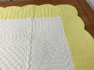 Vintage Cottage YELLOW Rose Wreath APPLIQUE Quilt 10