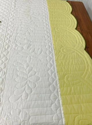 Vintage Cottage YELLOW Rose Wreath APPLIQUE Quilt 9