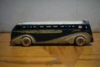 1939 CAST IRON YORK WORLDS FAIR GREYHOUND TOURING BUS & TROLLEY ARCADE TOY C 5