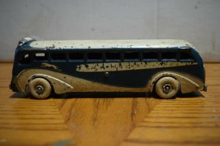 1939 CAST IRON YORK WORLDS FAIR GREYHOUND TOURING BUS & TROLLEY ARCADE TOY C 6