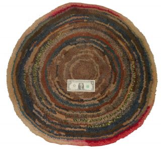Aafa Late 1880s Folk Art Naive Primitive Hooked Rug