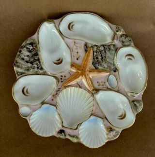 Rare Antique Hand Painted Wilhelm & Graef Oyster Plate