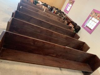 100 real wood large brown church pews 2