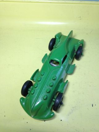 Antique HUBLEY Cast Iron Green Toy Race Car Made in USA 11