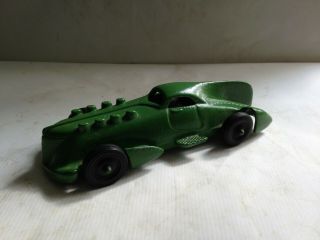 Antique Hubley Cast Iron Green Toy Race Car Made In Usa