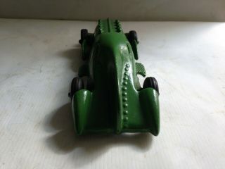 Antique HUBLEY Cast Iron Green Toy Race Car Made in USA 4