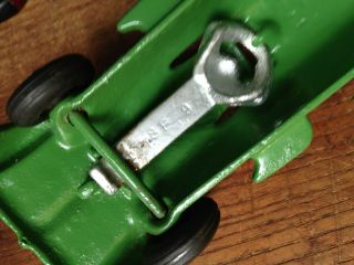 Antique HUBLEY Cast Iron Green Toy Race Car Made in USA 9
