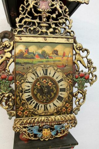 Antique Big Wall Clock Dutch Stultyen Stool Clock STOELKLOK 80 cm heigth XXL 9