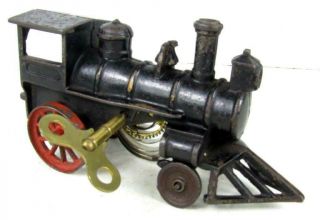 Hubley Antique Cast Iron Train Clockwork Loco