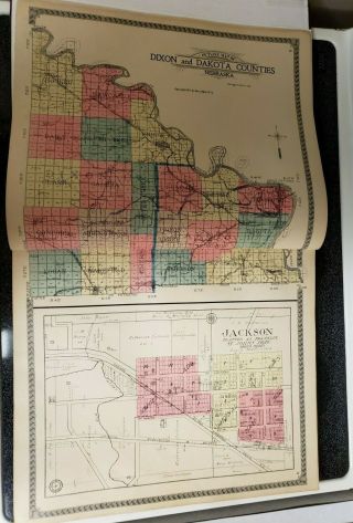 Standard Atlas of Dixon & Dakota Counties Nebraska.  1911.  140 pgs complete 3 maps 4