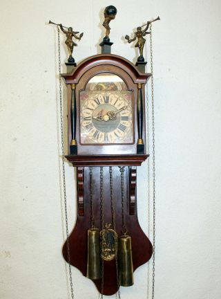 Old Wall Clock Friesian Dutch Schippertje Clock Vintage Warmink Wuba 2