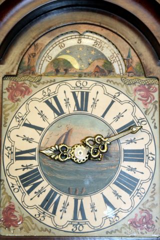 Old Wall Clock Friesian Dutch Schippertje Clock Vintage Warmink Wuba 7