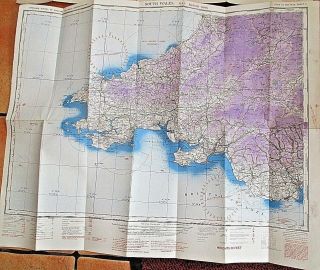 WW11 TWO RAF WAR EDITION AVIATION LINEN BACKED MAPS NORTH & SOUTH WALES 3