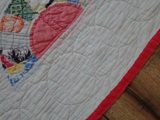 Sweetest Feedsack Prints VINTAGE 30s Pink & White QUILT 80x78 Expert Quilting 8