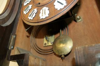 Antique Big Wall Clock French Clock Walnut HENRY II 1880Th century,  Barometer 11