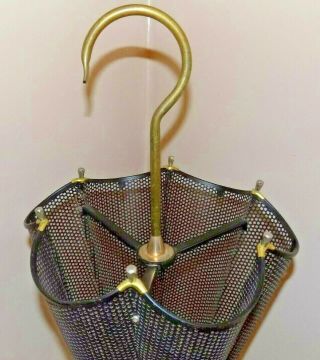 Vintage Retro Brass 26 Inch Tall Umbrella / Cane Stand circa 1960 ' s 3