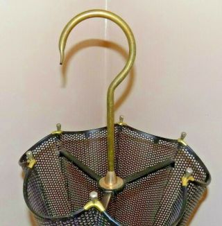 Vintage Retro Brass 26 Inch Tall Umbrella / Cane Stand circa 1960 ' s 4