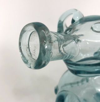 Vintage Antique Hand Blown Aqua Glass Pig Gin Decanter Rare 7
