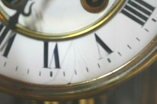 Antique 19thc French Crystal Regulator Bronze Brass Mantel Clock Cond. 4